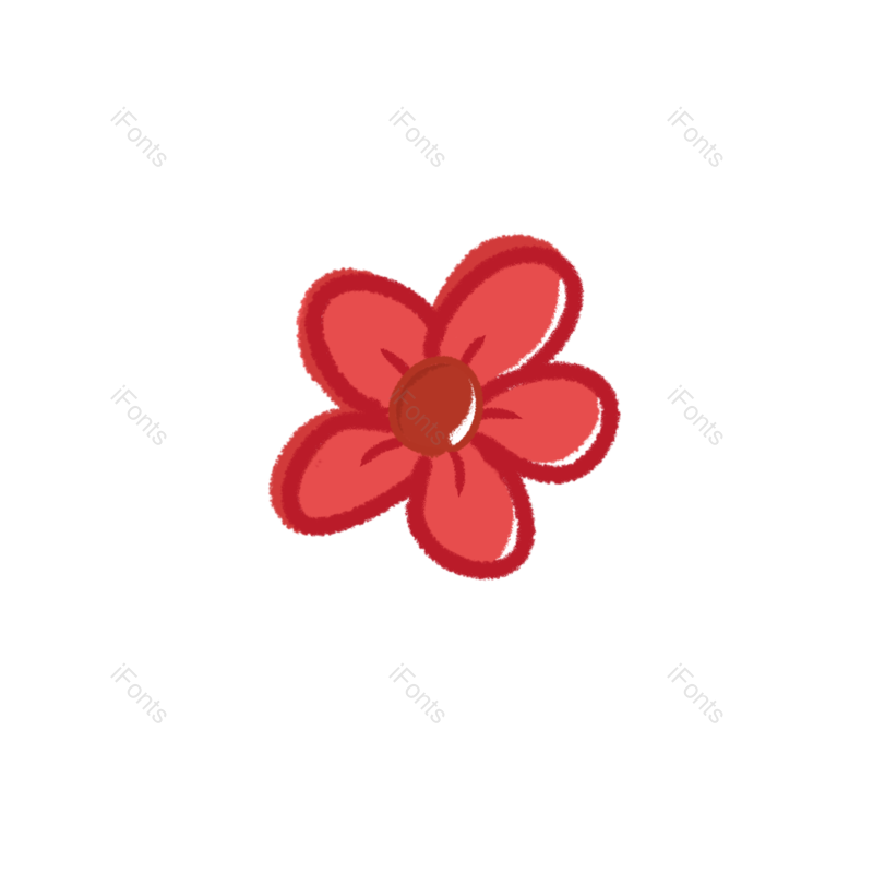 元素图片,小花元素,红色PNG,免抠素材